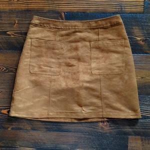 Brown Suede Mini Skirt